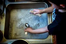 WashingDishesII Person washing dishes