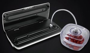 NutrichefVSMarinadeHose Nutrichef vacuum sealer with marinade container