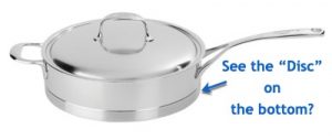 DemeyereAtlantisSautePanWDiscCallout Demeyere Atlantis Sauté Pan