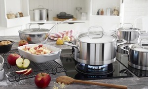 Demeyere Atlantis on stove - Top 5 Brands of Clad Stainless Cookware (And Why You Should Buy Stainless)