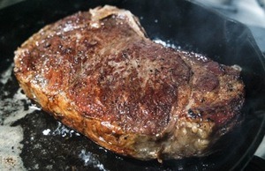 SteakSearedInCastIron Steak seared in cast iron