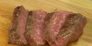 Sliced steak made in GraniteStone pan