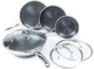Hexclad 7 pc Skillet and Wok Set w:Lids Hexclad 7 Pc Skillet Wok Set