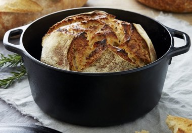 Lodge Bare Cast Iron with Bread Best Dutch Oven for Baking Bread