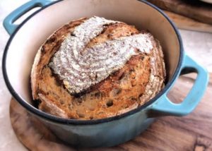 Sourdough Boule in Enameled Cast Iron Best Dutch Oven for Baking Bread