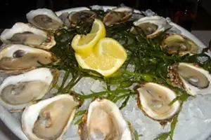 Oysters on the Half Shell Oysters on the half shell on a bed of nugget ice