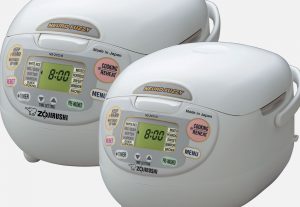 Best Japanese Rice Cooker Featured Image Zojirushi Neuro Fuzzy Two Zojirushi Neuro Fuzzy Rice Cookers side by side