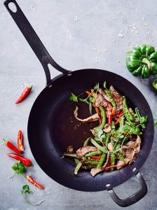 BK Black Carbon Steel Wok with stir fry BK Black Carbon Steel Wok with stir fry