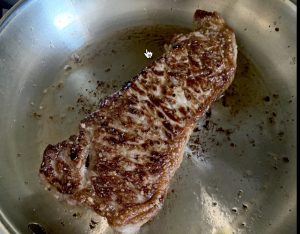 Sardel pan searing steak Sardel pan searing steak