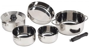 Stansport 7 Piece Stainless Cookware Set (Camping) Stansport 7 Piece Stainless Cookware Set (Camping)