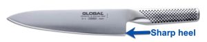 Global Classic Chef Knife with Heel Callout Global Classic Chef Knife with Heel Callout