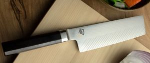 Shun Dual Core Nakiri knife The knife feels balanced and good in your hand.