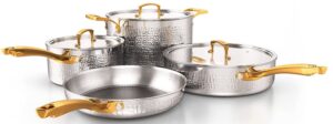 Homaz Hammered Steel Tri-Ply 7pc Set Homaz Hammered Steel Tri-Ply 7pc Set