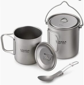 Lixada Titanium Camping Cookware Set Lixada Titanium Camping Cookware Set