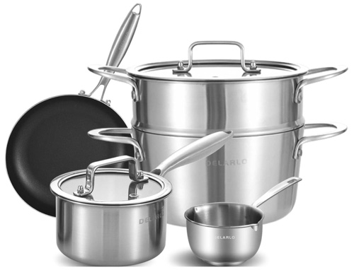 Delarlo tri-ply cookware set