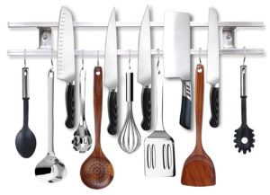 YIIYIIN magnetic knife holder with hooks 24in. YIIYIIN magnetic knife holder with hooks 24in.