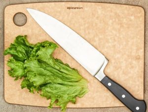 Epicurean Kitchen series cutting board with knife and lettuce Epicurean Kitchen series cutting board with knife and lettuce