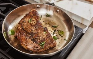 Caraway Steel Skillet with Steak Caraway Steel Skillet with Steak